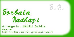 borbala nadhazi business card