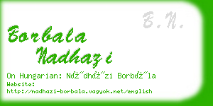 borbala nadhazi business card
